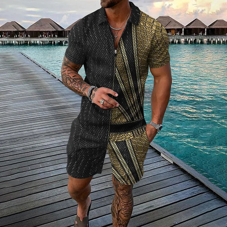 Asymmetry Polo Shirt And Shorts Co-Ord - DUVAL