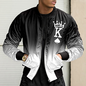 Fashion Gradient K Baseball Jacket - DUVAL