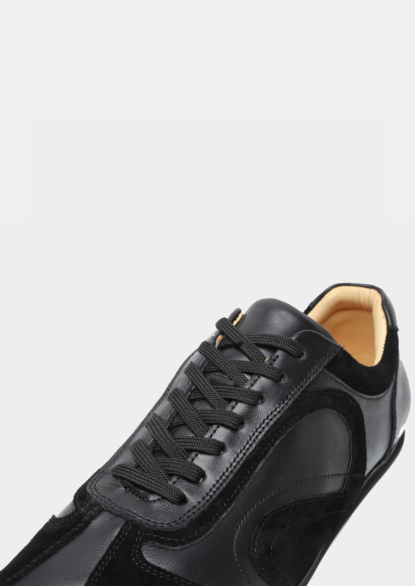 Black Retro Hybrid Suede Leather Runner