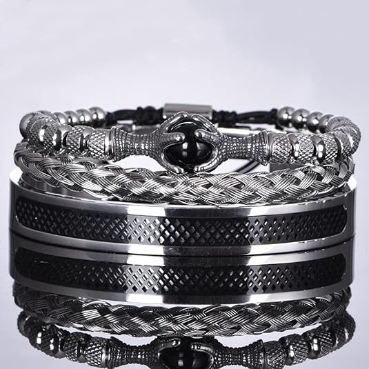 Luxe Steel Rope Bracelet Set