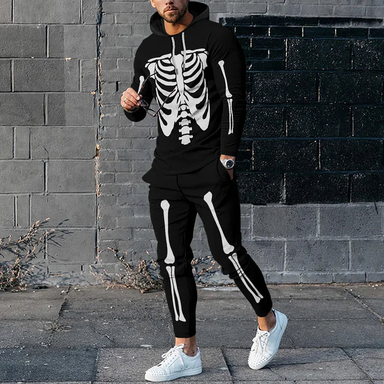 Skeleton Hoodie & Sweat Pants Co-Ord