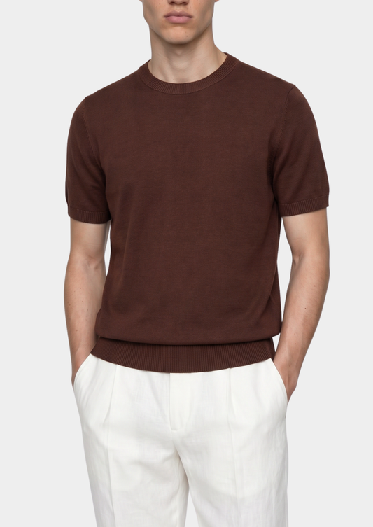 Essential Coffee Knitted Crewneck T-Shirt