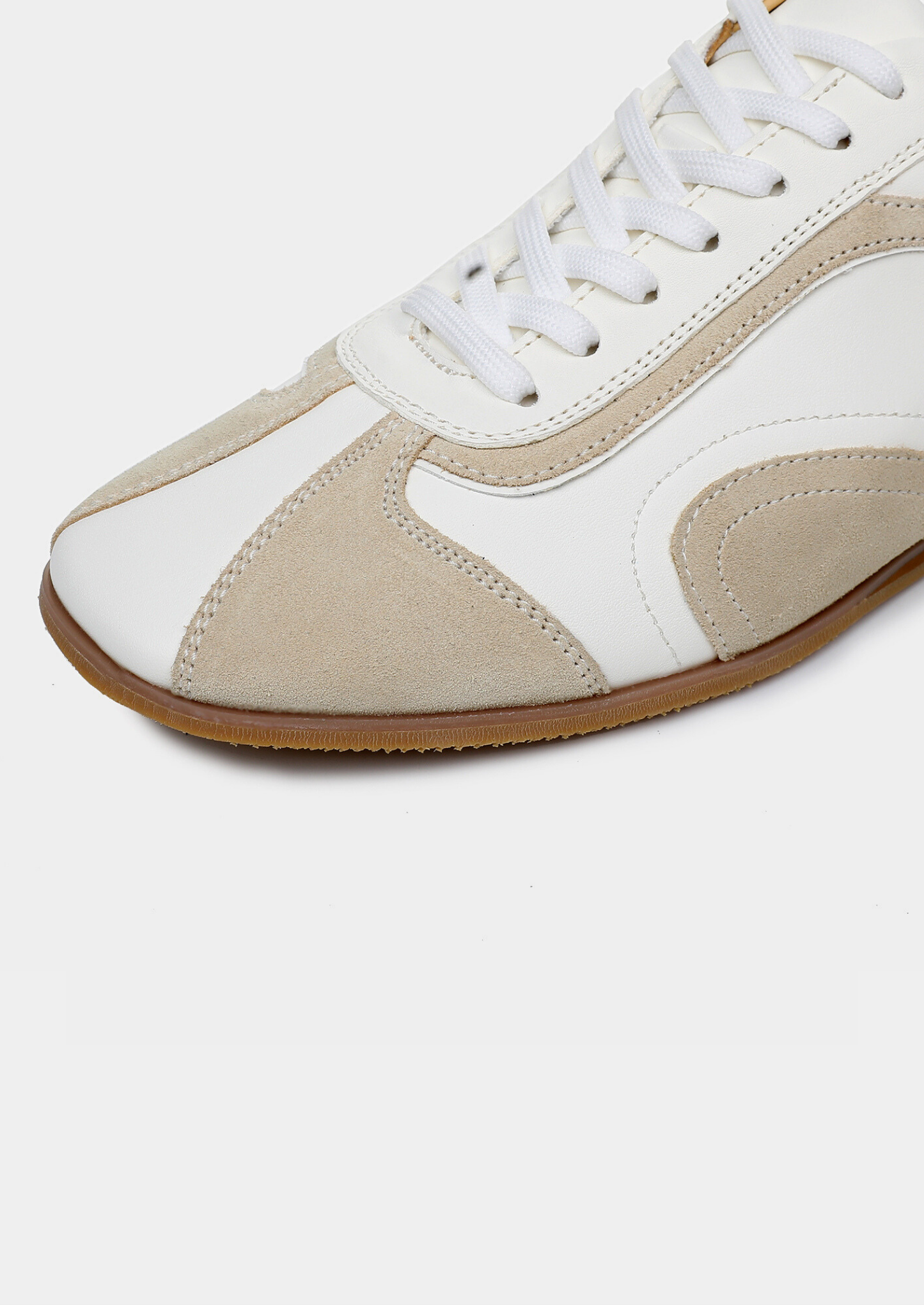 White Retro Hybrid Suede Leather Runner