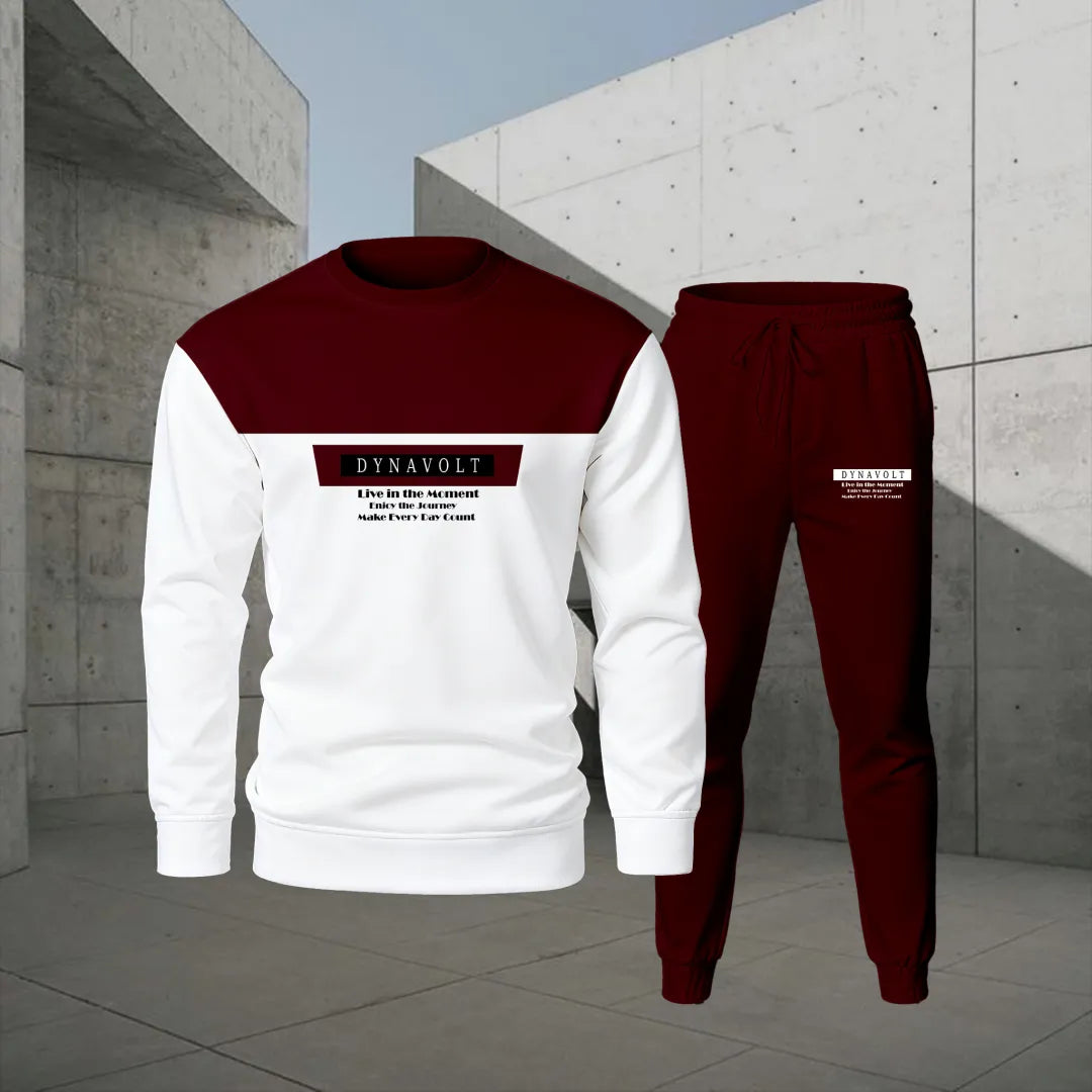 Neck Long Sleeved Sweatshirts Trousers Two-Piece Set - DUVAL