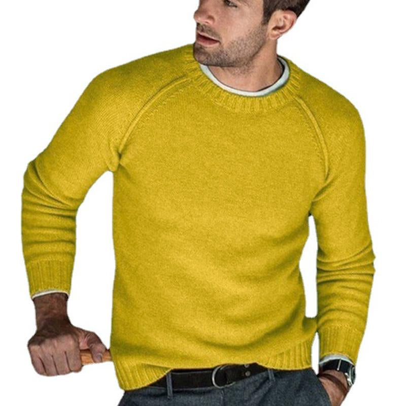 men's-solid-color-crew-neck-knit-pullover-sweater