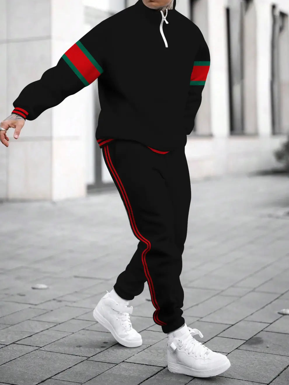 Relaxed Zipper Long Sleeve Two Piece Set