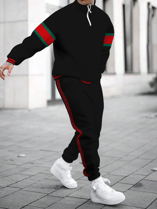 Relaxed Zipper Long Sleeve Two Piece Set