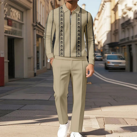 Modern Quarter Zip Two-Piece Set