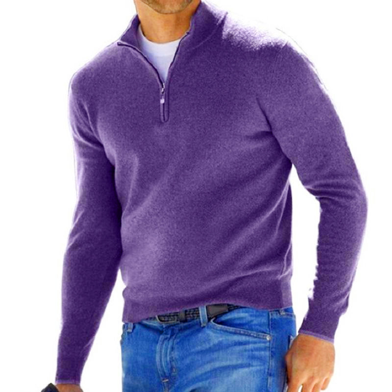 men's-solid-color-zip-pullover-sweater