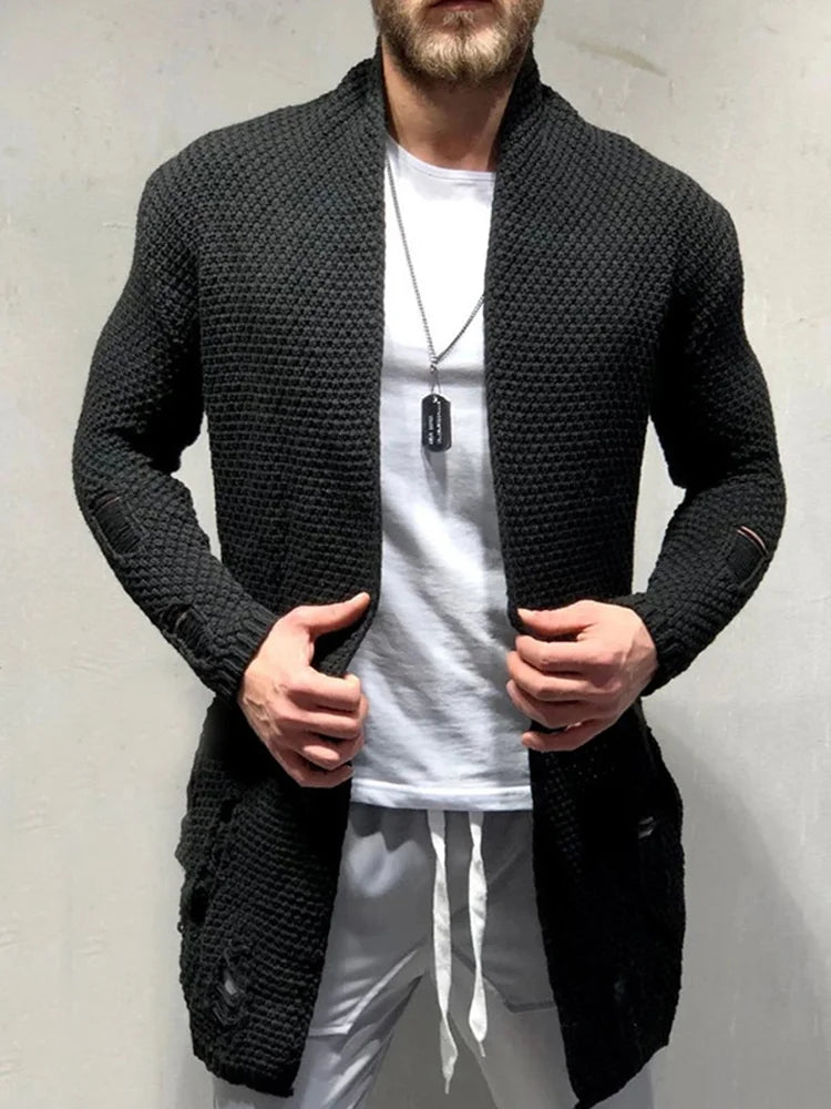 Casual Knitted Sweater Cardigan Long Coat - DUVAL