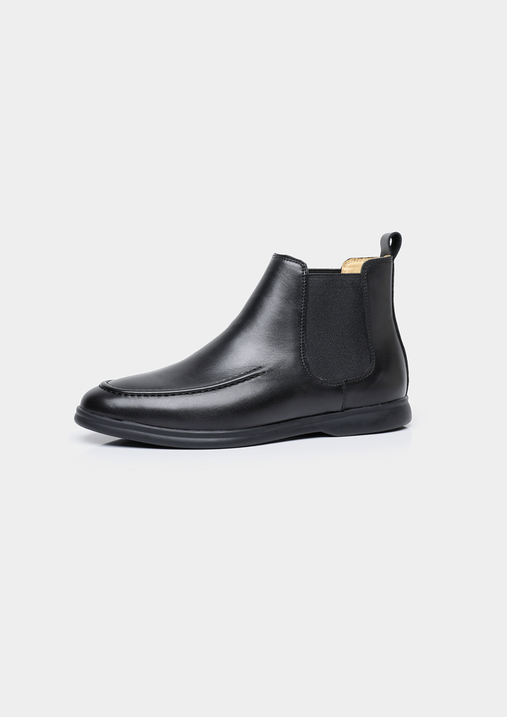 Black Leather Chelsea Boot