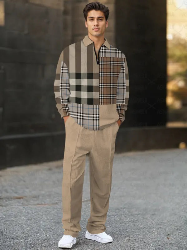 Long Sleeve Zipper Two-piece Set - DUVAL
