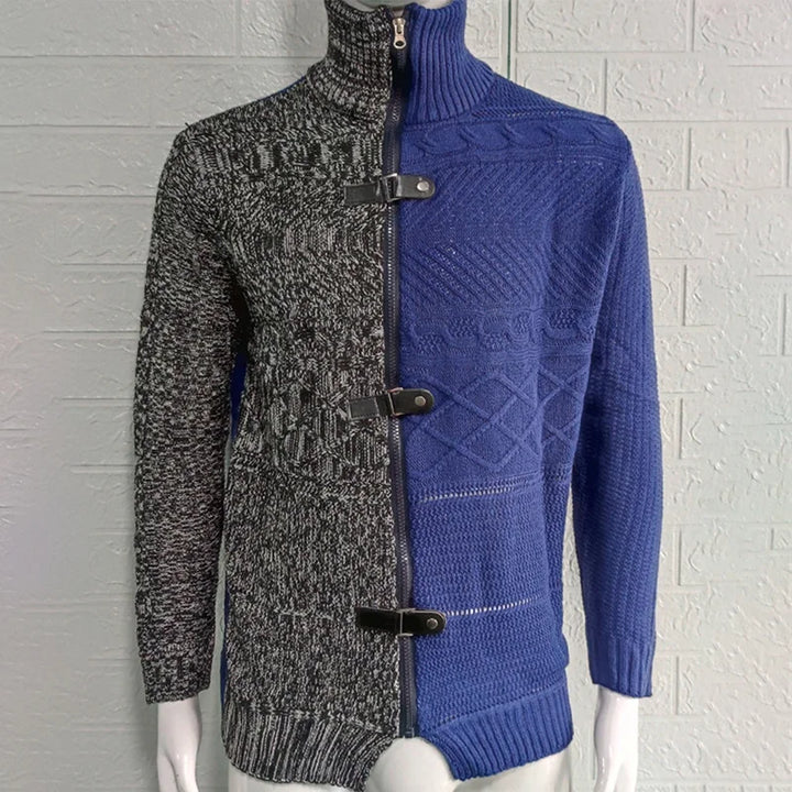 Trendy Paneled Knitted Sweater Jacket - DUVAL