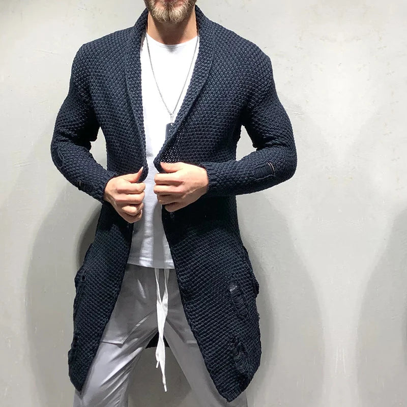 Casual Knitted Sweater Cardigan Long Coat - DUVAL