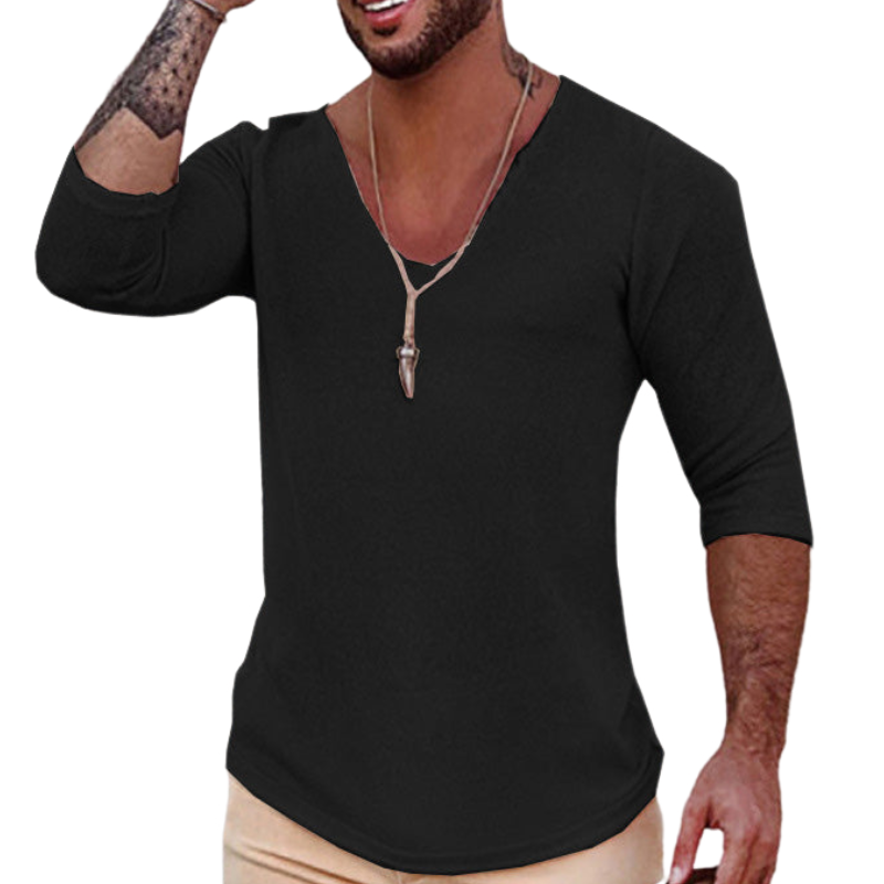 men's-casual-long-sleeved-thin-v-neck-knitwear