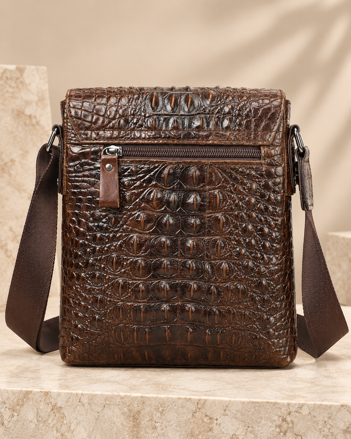 The Zurich 28 — Crocodile Crossbody Bag | Brown