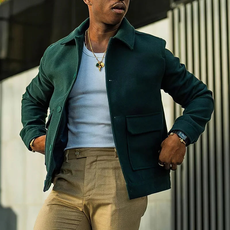 Leisure Cover Bag Dark Green Shirt Jacket - DUVAL