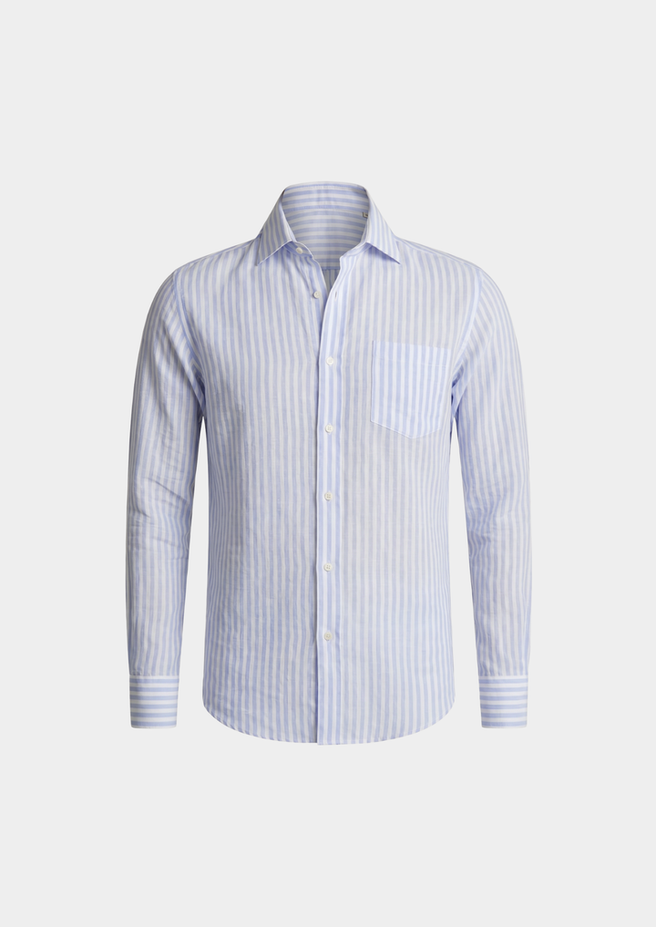 Portofino Striped Coastal Shirt - Light Blue