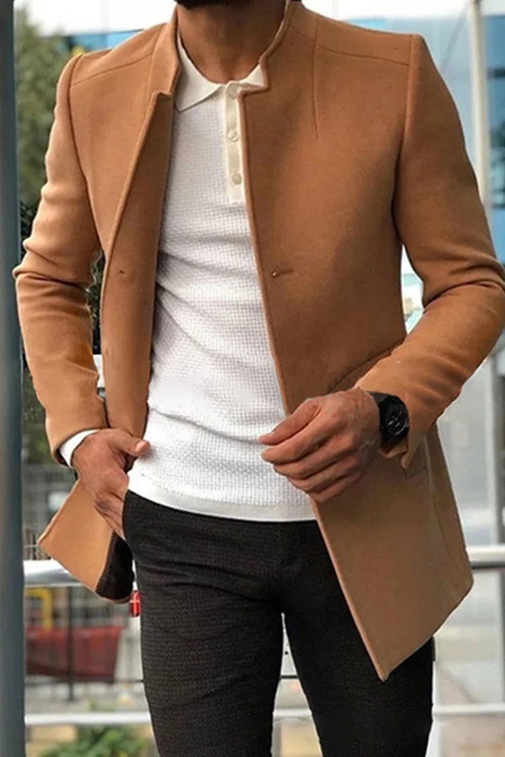 Solid Color Stand Collar Casual Fashion Short Coat - DUVAL