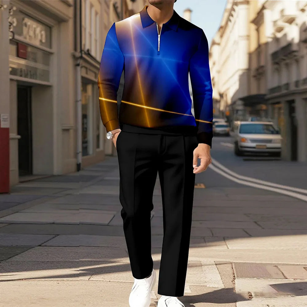 Modern Quarter Zip Two-Piece Set