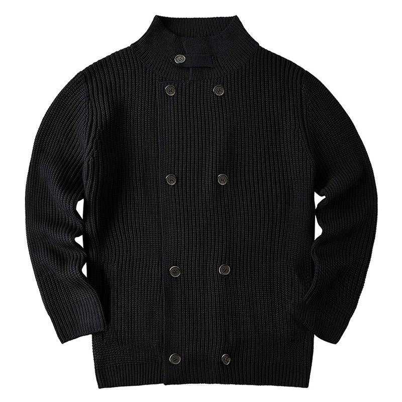 men's-solid-color-button-knit-jacket