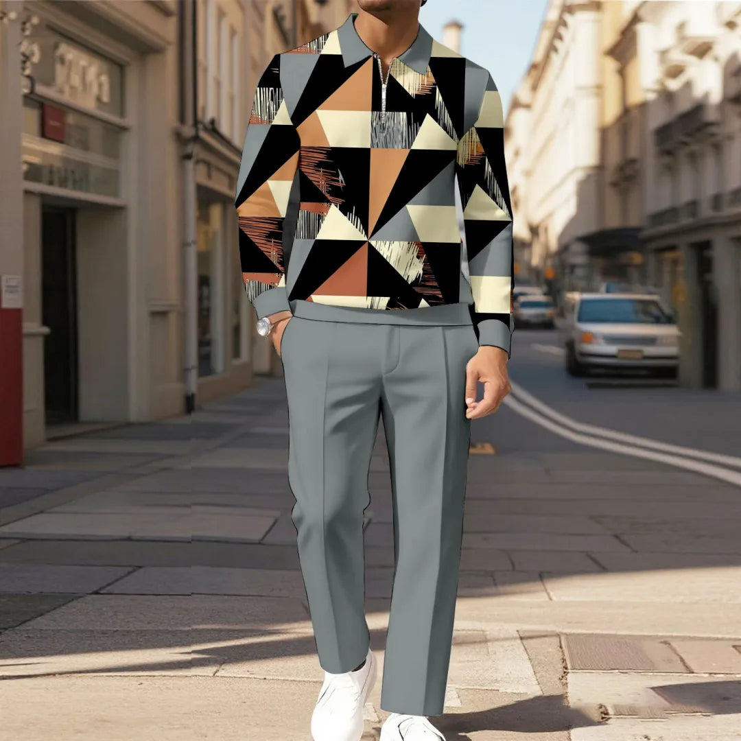 Modern Quarter Zip Two-Piece Set - DUVAL
