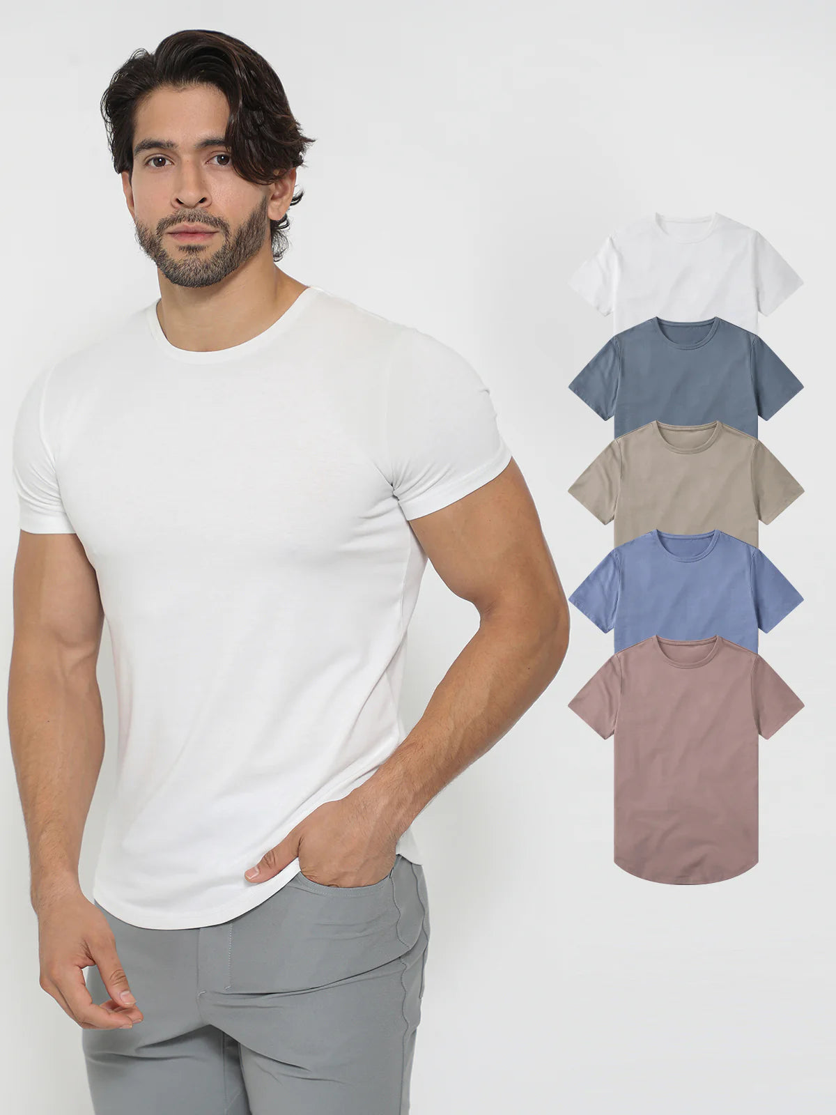 5-Pack All Day Elite Curve-Hem Tee Short Sleeve