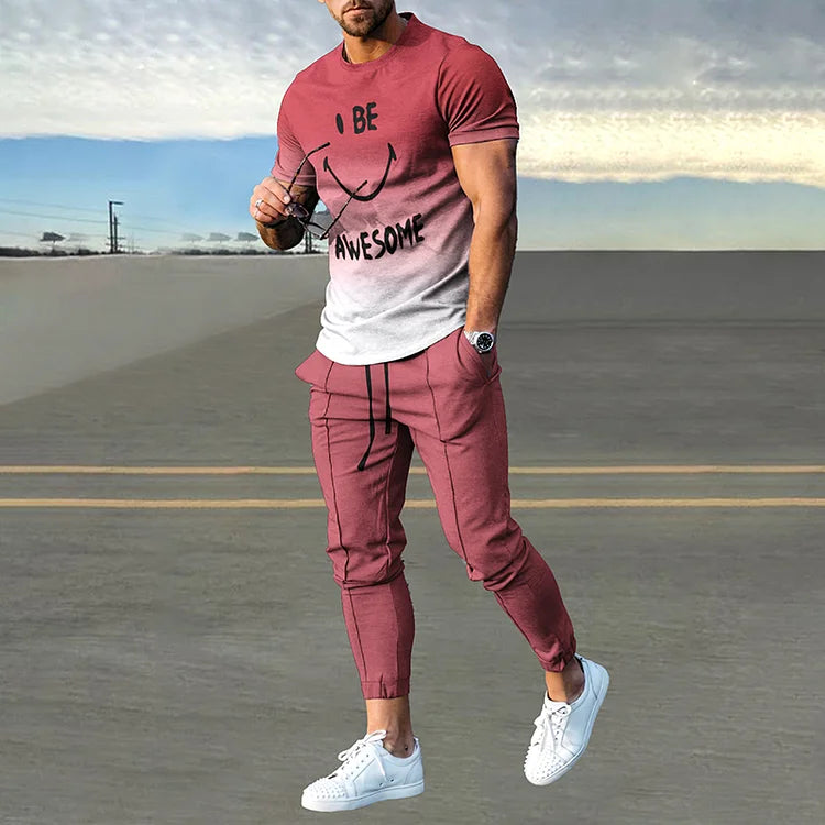 Short Sleeve Casual Two-piece Set - DUVAL