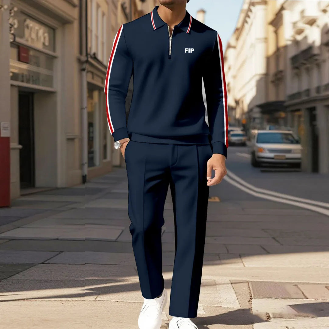 Modern Quarter Zip Two-Piece Set