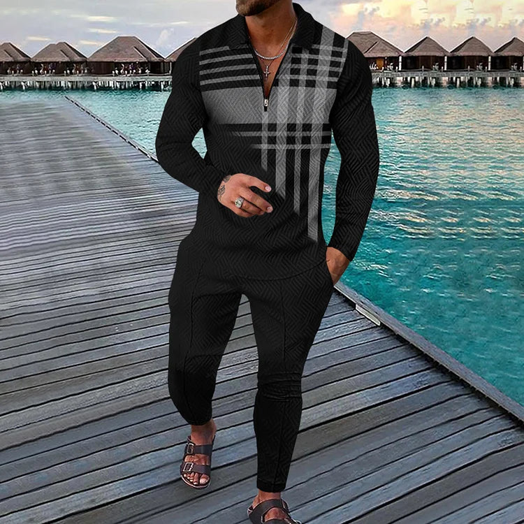 Klintus Long Sleeve Polo Suit Co-Ord - DUVAL
