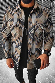 Retro Ethnic Casual Shirt Jacket - DUVAL