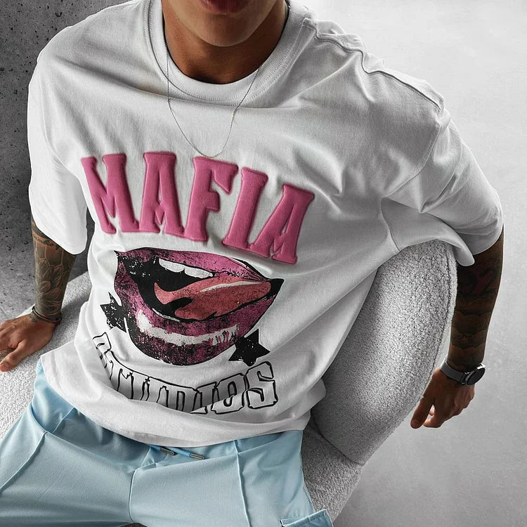 Oversized Fashion Print T-Shirt - DUVAL