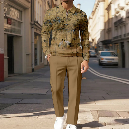 Modern Quarter Zip Two-Piece Set