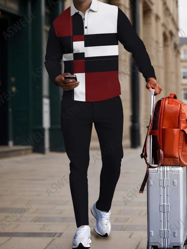 Long Sleeve Zipper Two-piece Set - DUVAL