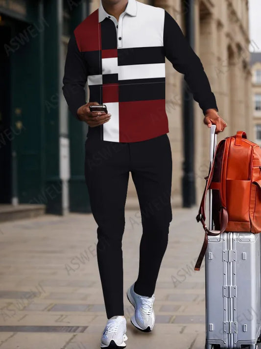 Long Sleeve Zipper Two-piece Set