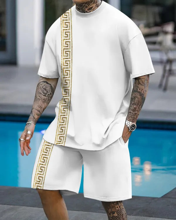 Short Sleeve Casual Two-piece Set - DUVAL