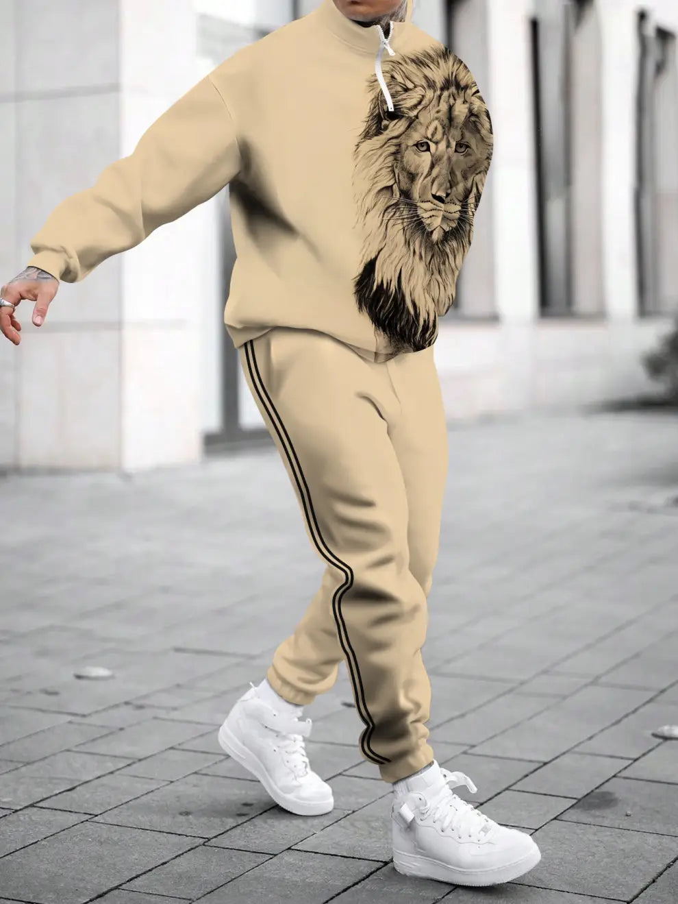 Relaxed Zipper Long Sleeve Two Piece Set