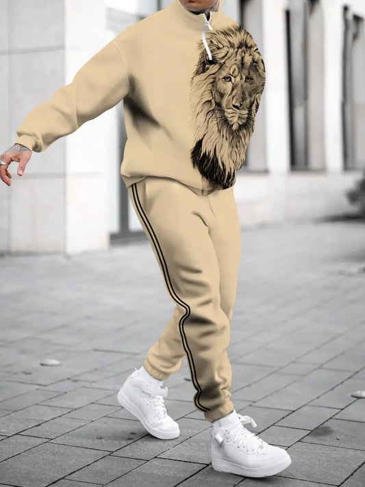 Relaxed Zipper Long Sleeve Two Piece Set