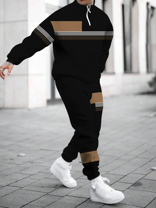 Relaxed Zipper Long Sleeve Two Piece Set