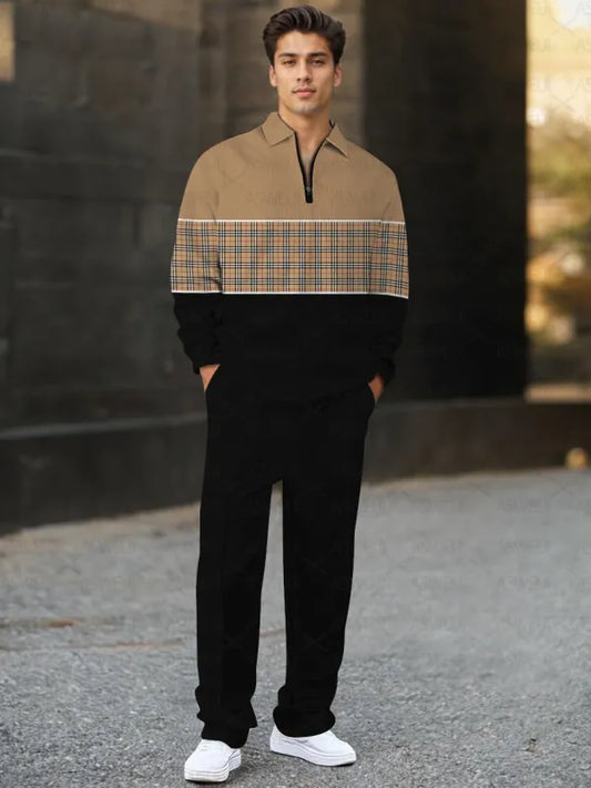 Long Sleeve Zipper Two-piece Set