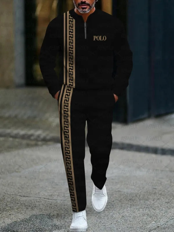 Long Sleeve Zipper Two-piece Set - DUVAL