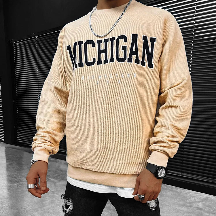 Michigan Loose Crew Neck Sweatshirt - DUVAL