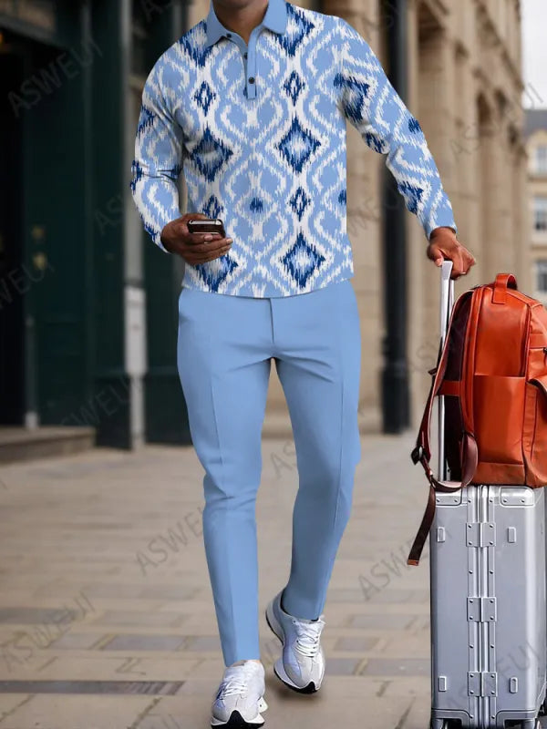 Long Sleeve Zipper Two-piece Set - DUVAL