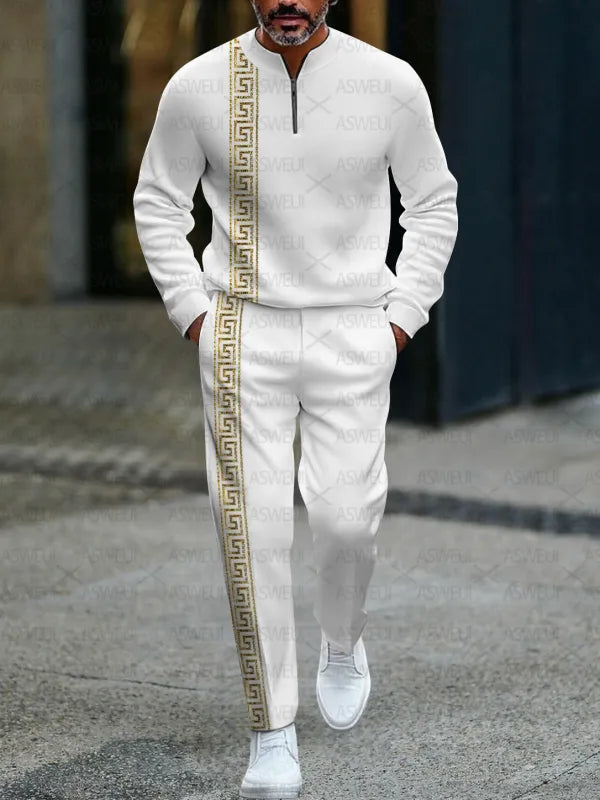 Long Sleeve Zipper Two-piece Set - DUVAL