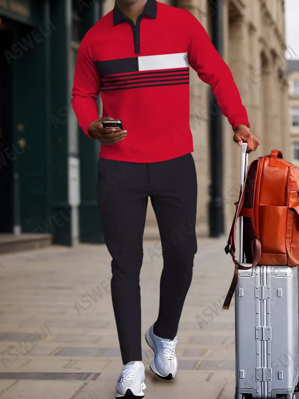 Long Sleeve Zipper Two-piece Set