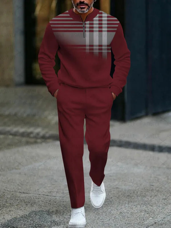 Long Sleeve Zipper Two-piece Set - DUVAL