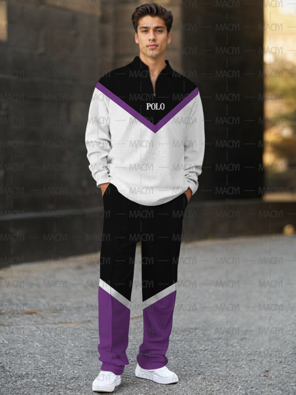 Long Sleeve Zipper Two-piece Set - DUVAL