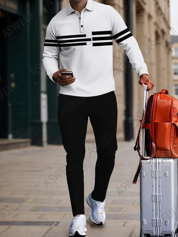 Long Sleeve Zipper Two-piece Set - DUVAL