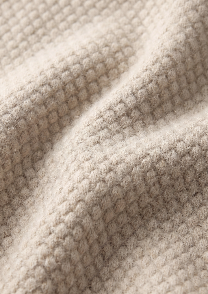 Premium Cashmere Ivory Two-Tone Polo