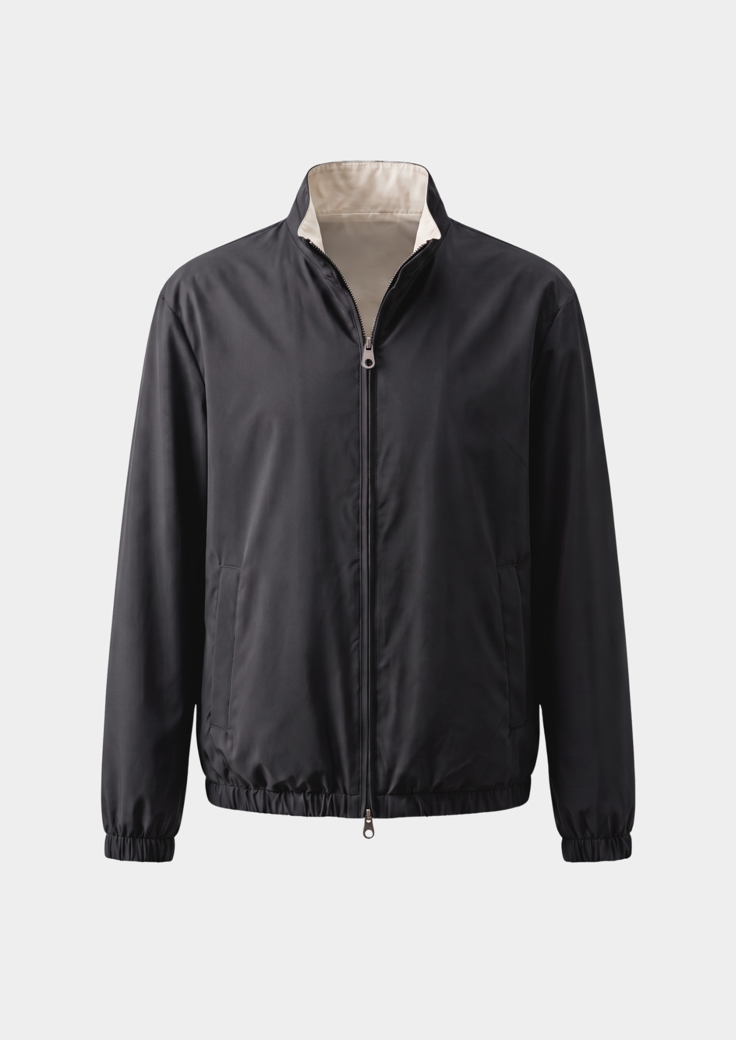 Black Technical Windbreaker Jacket